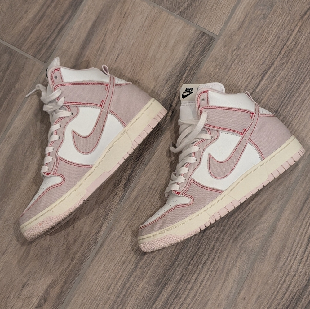 Nike Dunk High 1985 Barely Rose Denim Sneakers